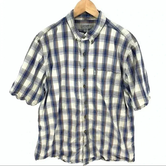 Carhartt XL Tall Short sleeve plaid shirt - Picture 1 of 10